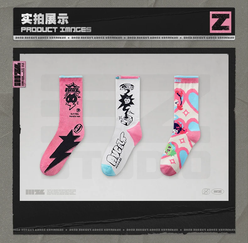 [Original] 3-teiliges Offizielles Spiel Zenless Zone Zero ZZZ LiDu Serie ReDreaming Angel DELULU Cosplay Bedruckte und Bestickte Socken Set – Detail 3