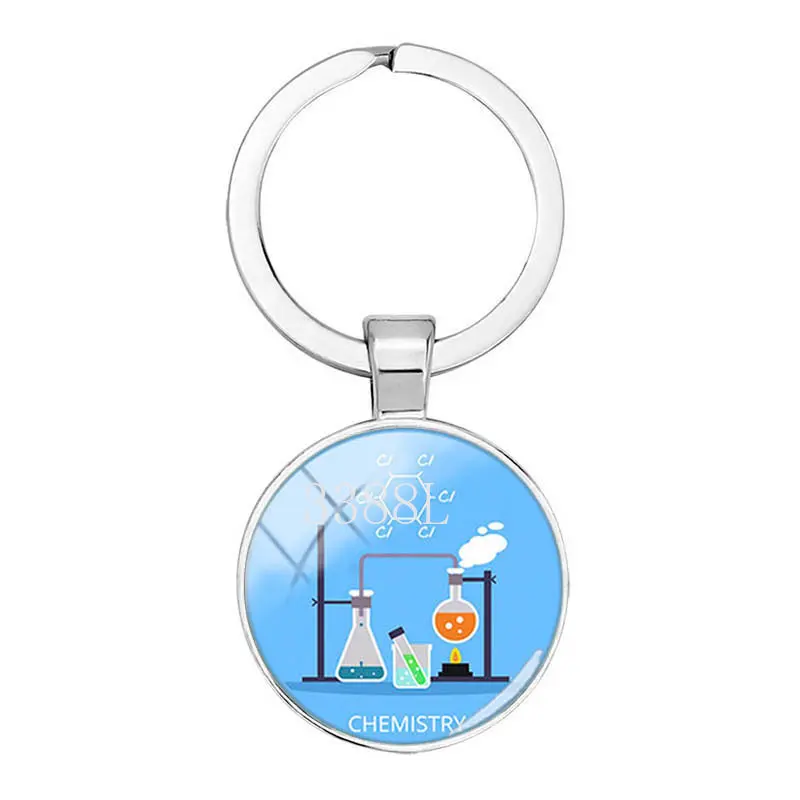 Modeschmuck Kuppel Glas Metall Schlüssel bund Chemie Labor Mikroskop Geschenke – Detail 6