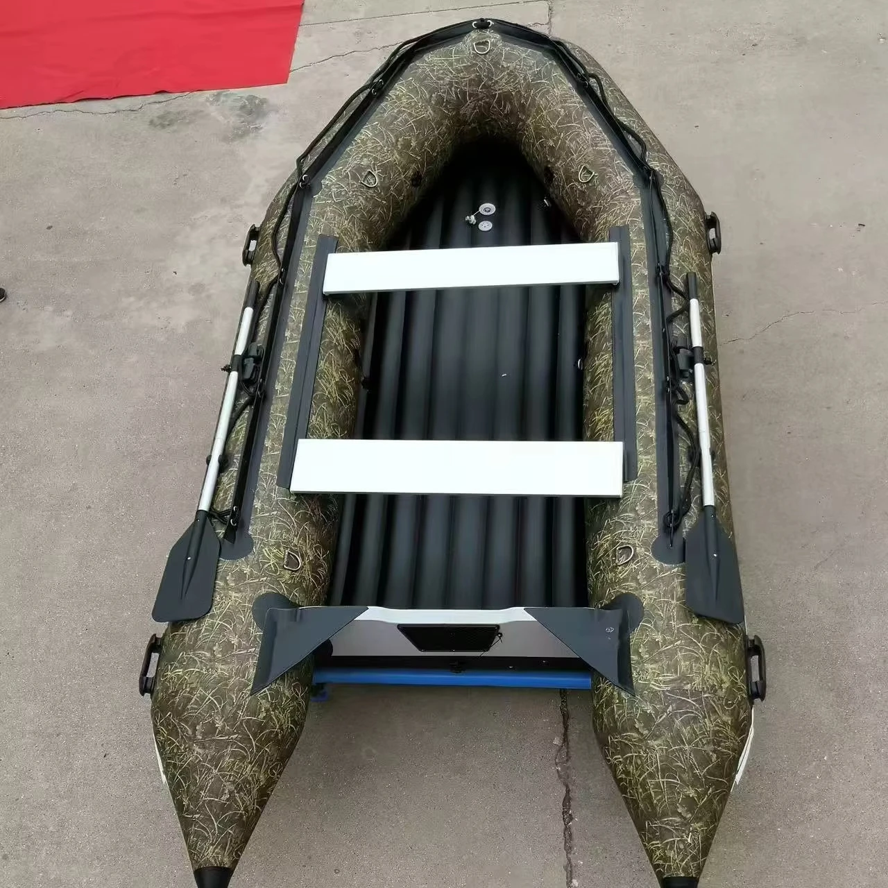 Inflatable Sport Yacht 2 Person Heavy Duty PVC Hypalon Hull Aluminum Structure Support Outboard Engine Fishing Water Vessel
