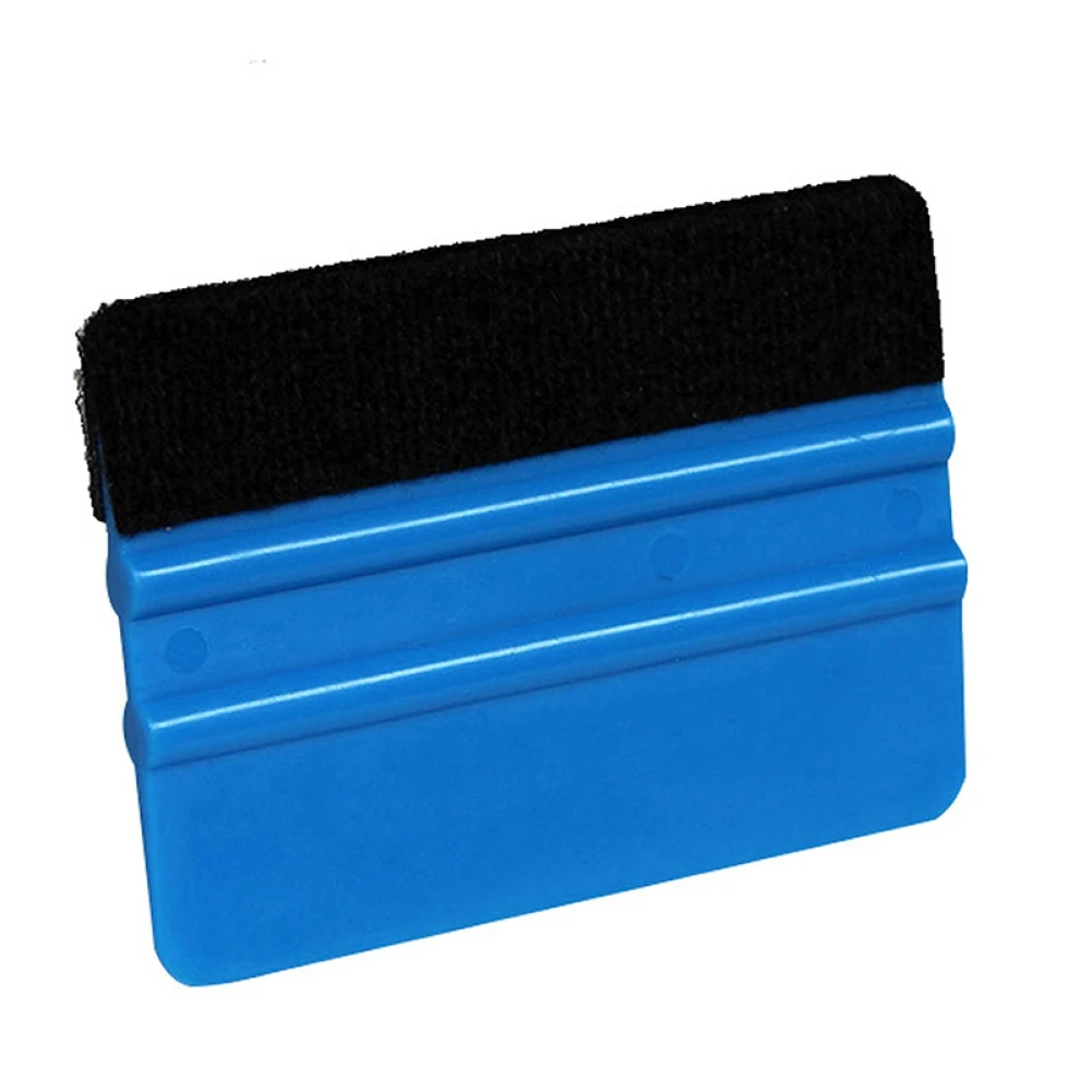 Blue Felt Squeegee Vinyl Film Tool Scraper Car Window Glass Wash Auto Accessories