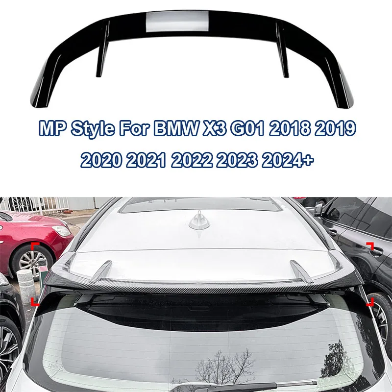 

2018 - 2024+ For BMW X3 G01 MP Style Top Rear Trunk roof Spoiler Splitter Tail Tailgate Splitter Li Spoilers HIGH KICK DUCKBILL