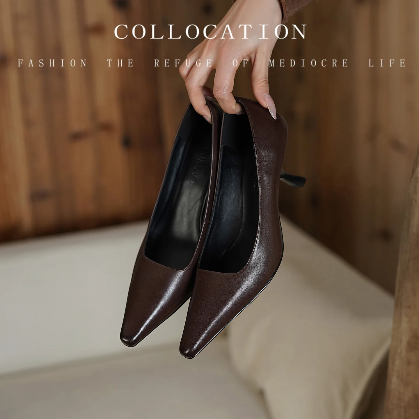 

Fashion Women Elegant Pumps Shoes Sexy Stiletto Heels Luxury Genuine Leather Pointed Toe Office Wedding Party Shoes Size 34-39