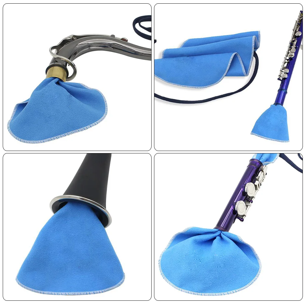 

4 Musical Cleaning Cloth Cleaner Flute Tone Hole Blue Tools Clarinet Kit