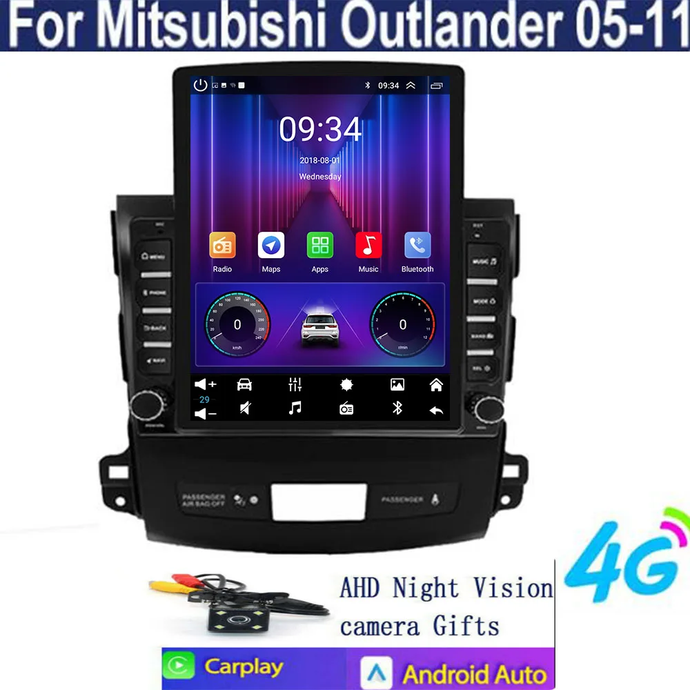 

Автомобильный радиоприемник Android 14, для Mitsubishi Outlander Xl 2 2005-2012, мультимедийный плеер, стерео головное устройство, GPS-навигация, DVD