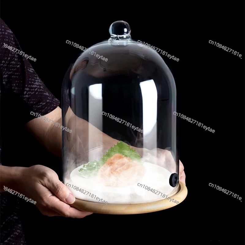 

Transparent Smoked Acrylic Plastic Creative Molecular Cuisine Artistic Concept Dish Dry Ice Pc Cover Food Cover
