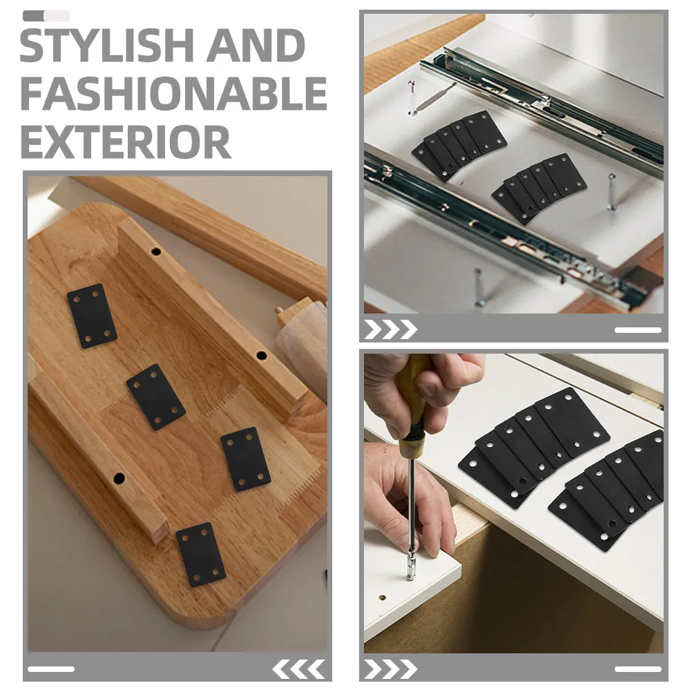 1Set Stainless Steel Mending Plate Flat Corner Bracket for Wood Furniture Connection Wall Shelf Cabinet Support Multi-Hole Metal