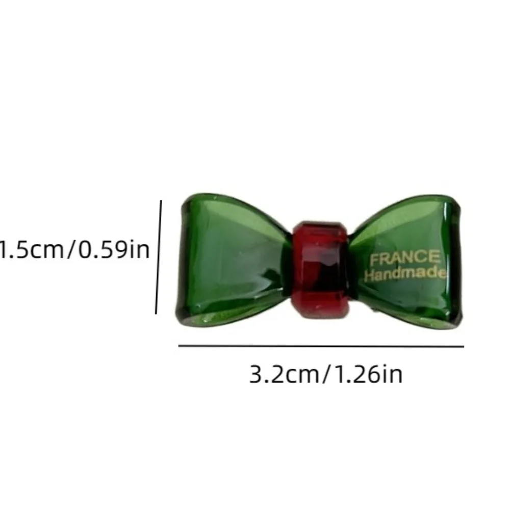 Minimalist New Acetic Acid Bow Hair Clip Transparent Cute Gold Label Mini Duckbill Clip Hairpin Side Bangs Hair Clip