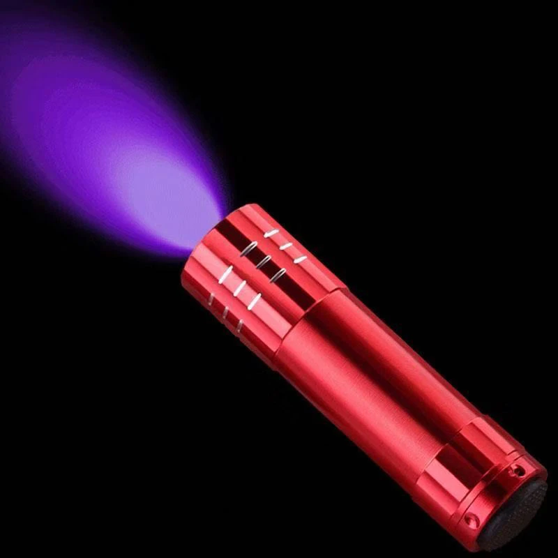 9LED Black Light Flashlights Mini UV Flashlight Battery Power Ultraviolet Torch for Pet Dog Urine Stains Detector Scorpion Hunt