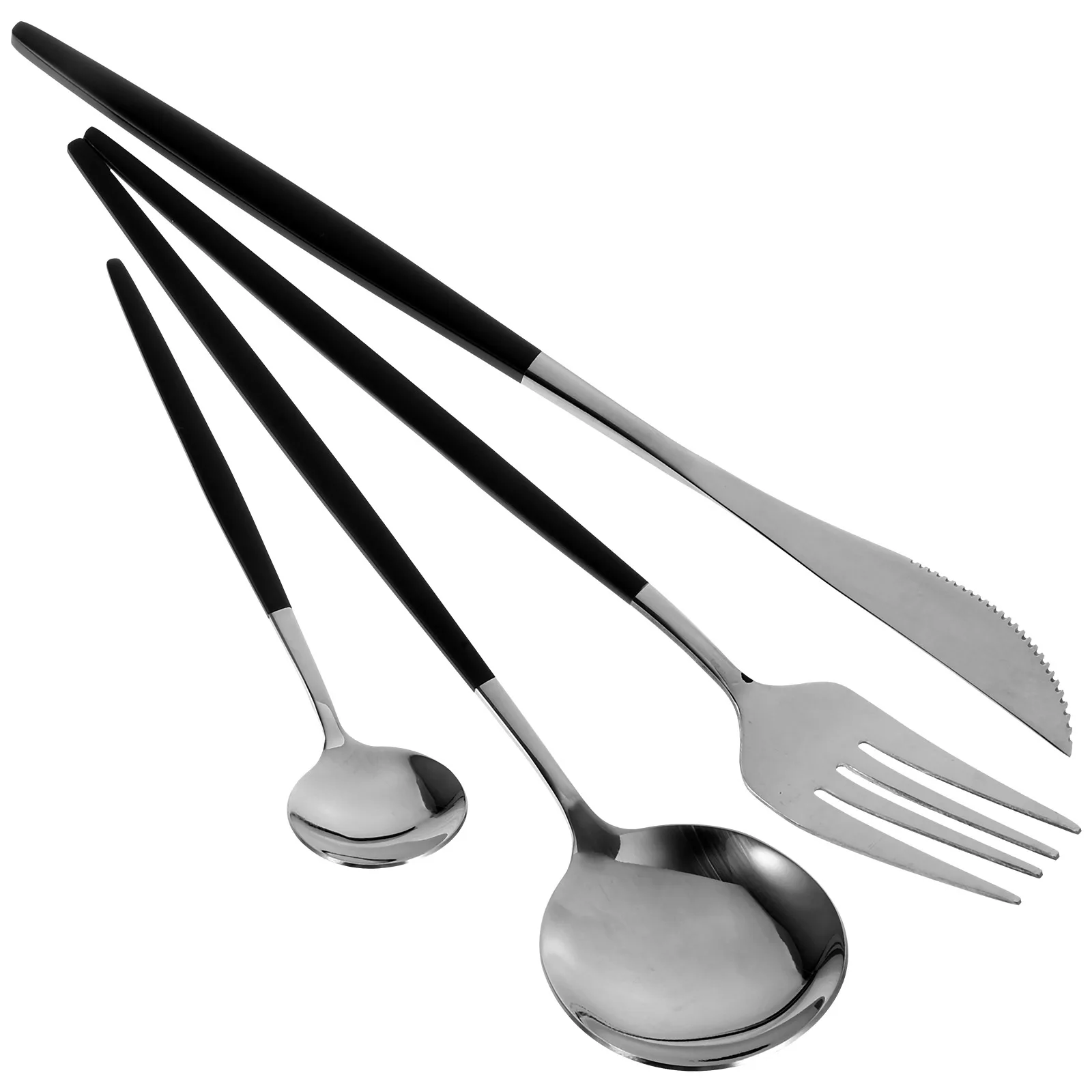 

1 set 1 Stainless Steel Cutlery Flatware Tableware Spoon Fork Cutter Kit For Home Dining Western Food Steak Corrosion