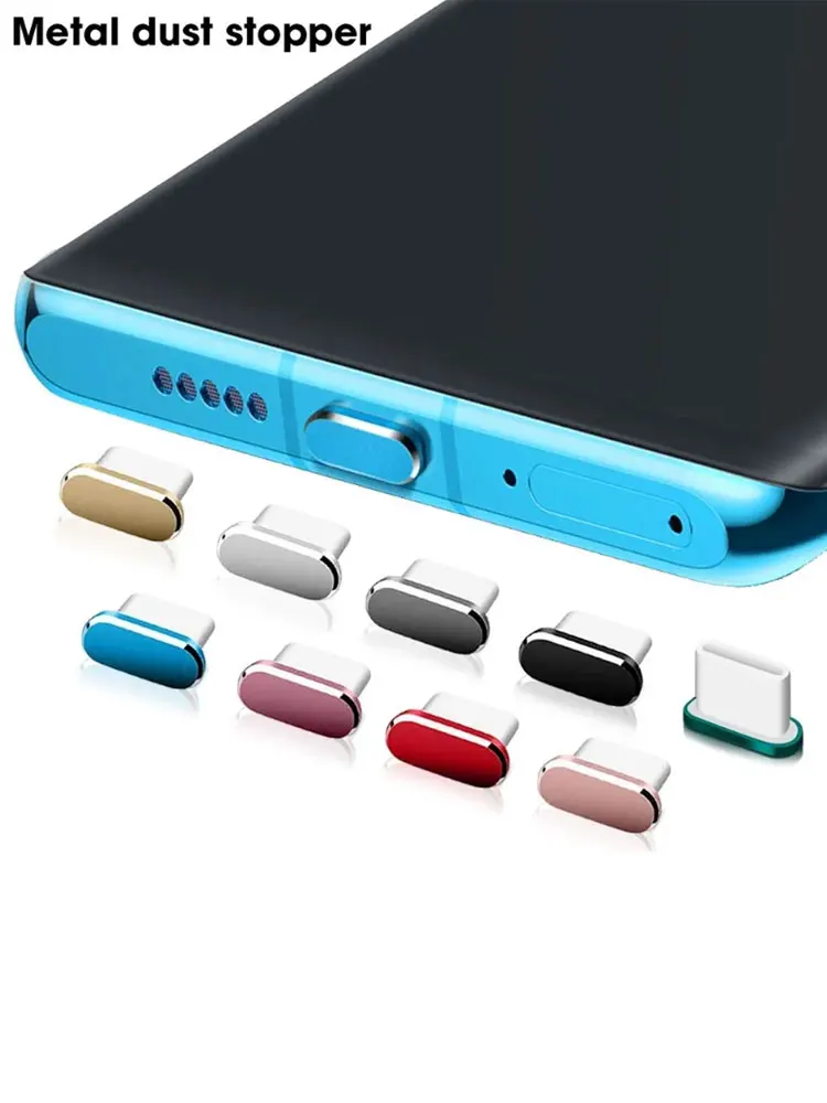 Metalowe zatyczki przeciwkurzowe typu C do iPhone 16/16Pro 15/15Pro Max/15Plus - Osłonki ochronne na port USB typu C do ładowania telefonu komórkowego, 5/1 szt. — zdjęcie 2