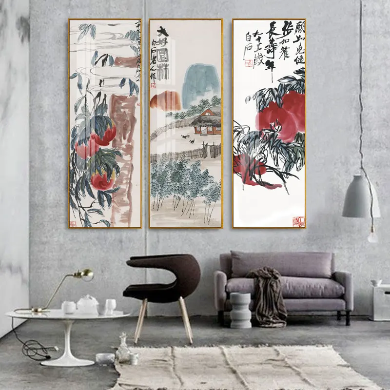 Paintings By Chinese Traditional Master Qi Baishi Canvas Picture for Living Room Bedroom Wall Art Scroll Painting Home Décor