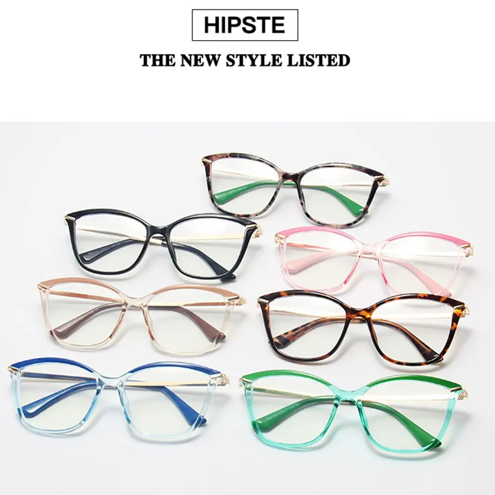 Fashion TR90 Anti Blue Light Blocking Cat Eye Glasses Frame Women Men Luxury Designer Square Optical Computer Reading Eyeglasses