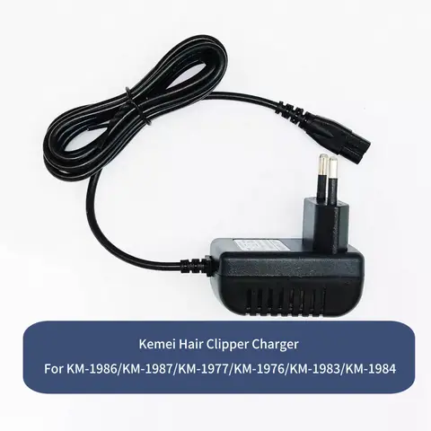 Original kemei KM-1986 carregador de máquina de cortar cabelo para KM-1987 KM-1977 KM-1983 KM-1984 KM-1976 acessórios aparador de cabelo plugue da ue