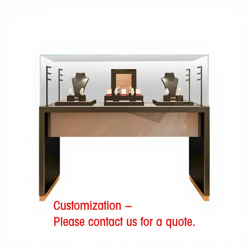 custom.XINYI Custom Black Brown Gold LED Watch Display Showcase High Quality Durable Easy Clean Cabinet Jewelry