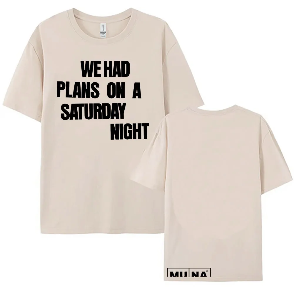 Saturday Night T-Shirt Pop Band MUNA Graphic Print Tees Short Sleeve Cotton Summer Streetwear O-neck Loose Fashion Female Shirt