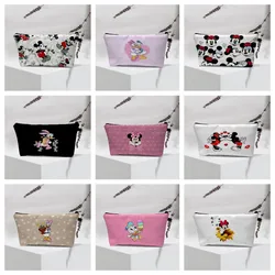 Disney Mickey Women's Makeup Bag Cartoon Mickey Mouse Print Large Capacity Makeup Storage Travel Toiletry Bag Student Pen Bag