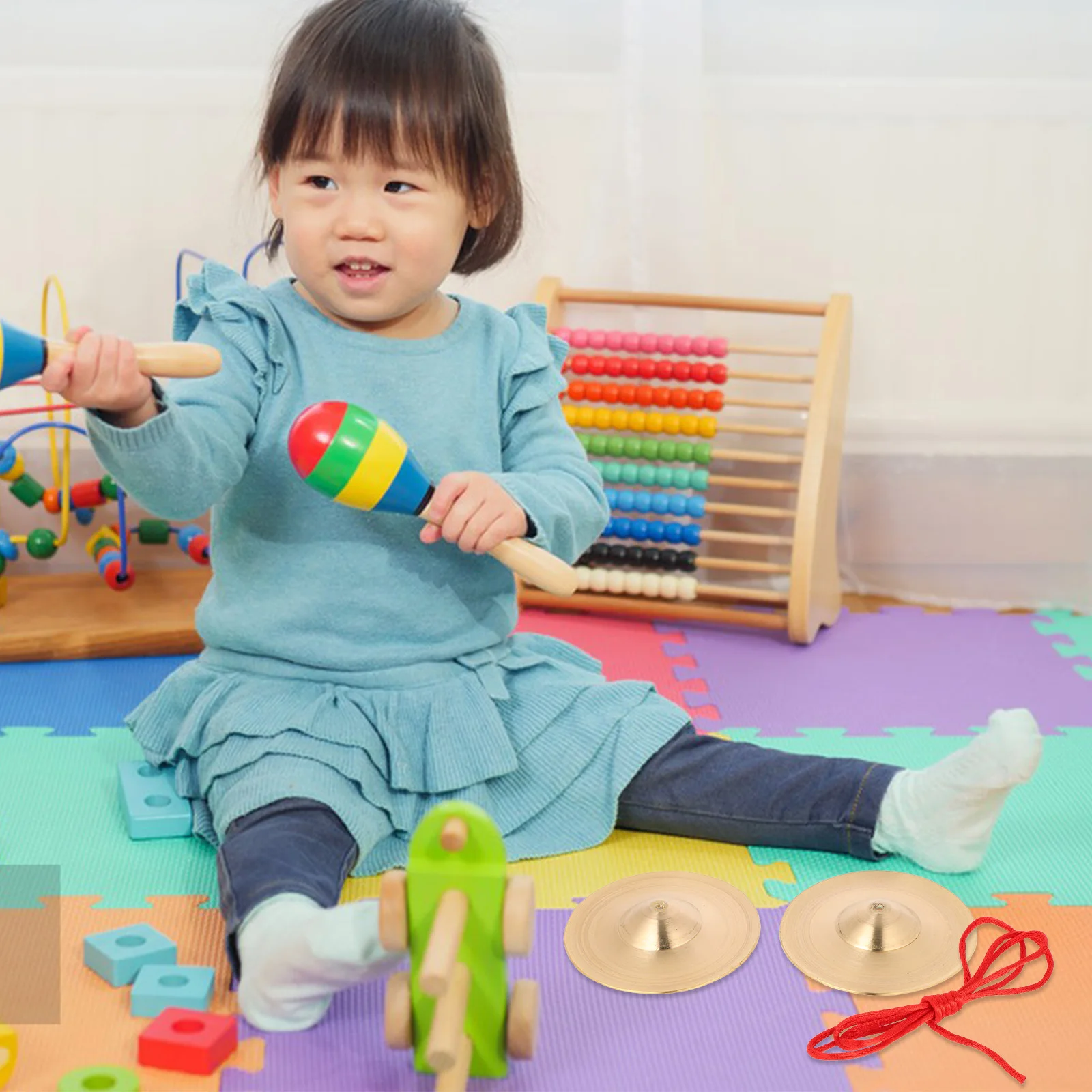 

1 Pair Copper Cymbal Kids Finger Musical Instrument For Dance Party Alloy Hand Cymbals Mini Percussion Portable Small Cymbals