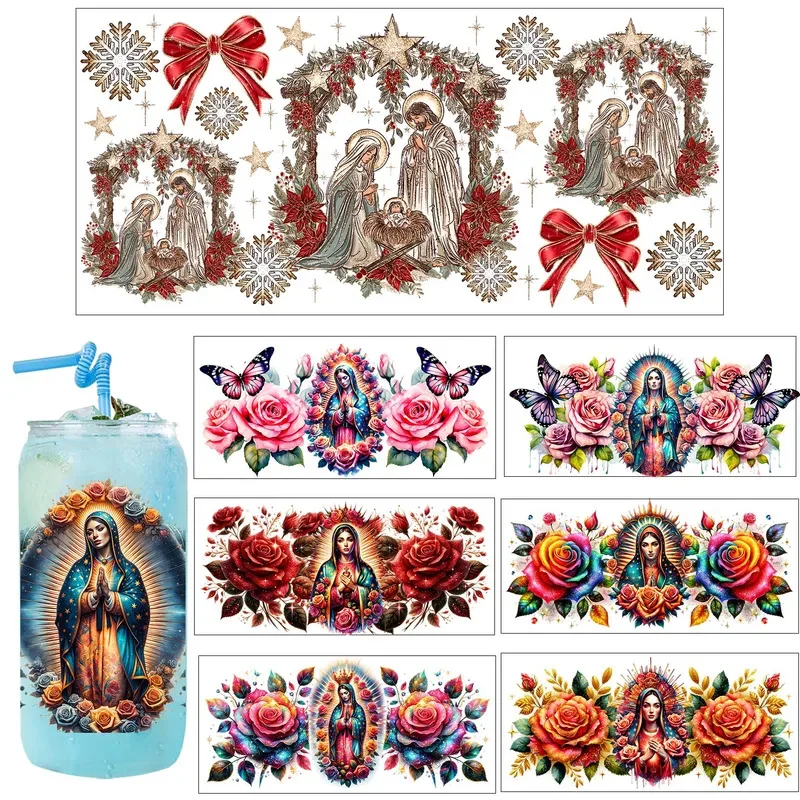 Blessed Holy Virgin Mary​ Theme Sticker Party DIY Decals 3D transfers uvdtf tumbler seal stickers 16oz uv dtf cup wraps