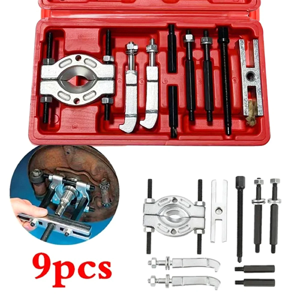 1 conjunto de 9 peças de ferramenta de remoção de rolamento de caixa de velocidades extrator extrator de rolamento ferramenta de montagem de desmontagem