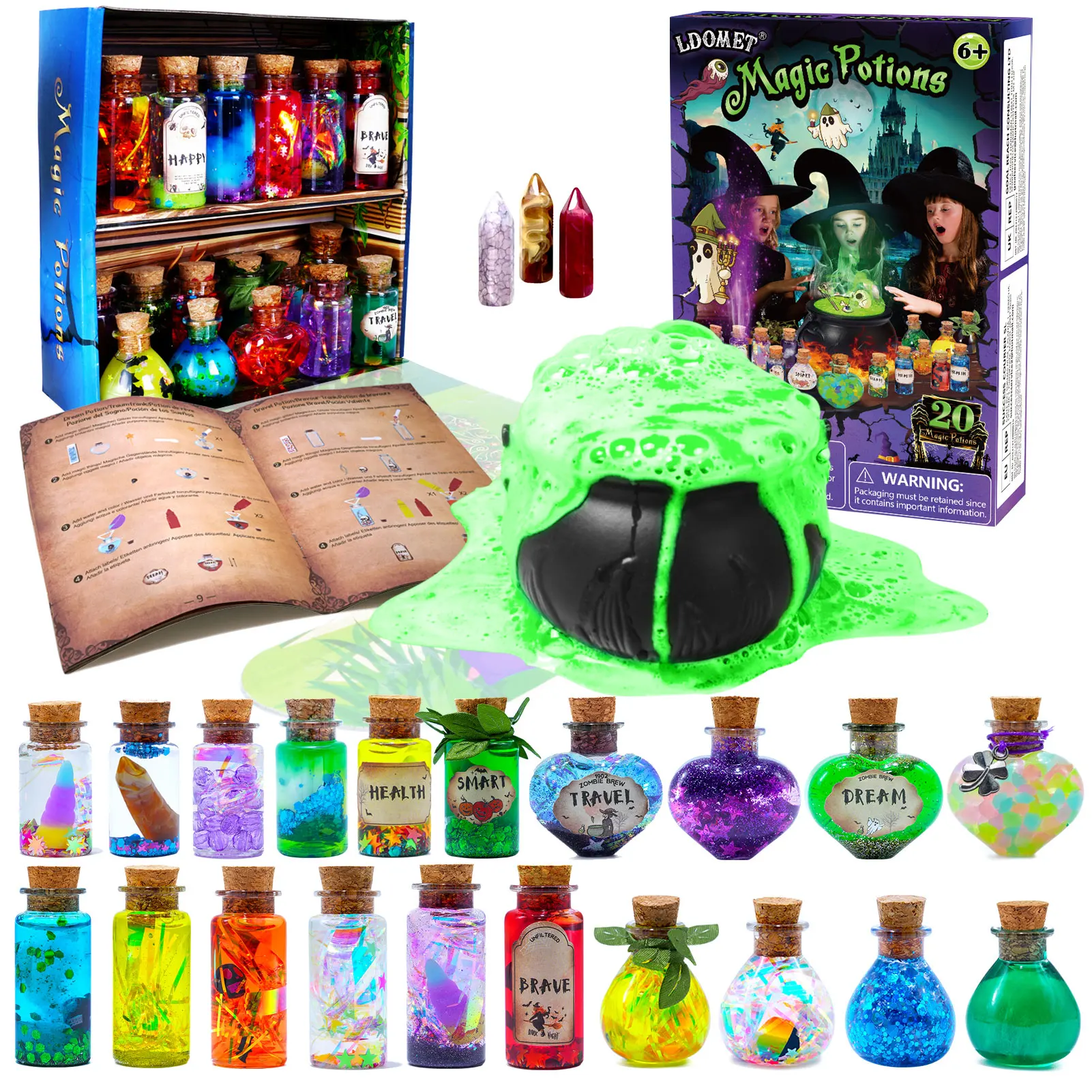 Kids DIY Heks Gloeiende Spell Potion Fairy Magische Drankjes Kit DIY Handgemaakt Speelgoed Wetenschapsexperimenten Kids Craft Kit Educatief Speelgoed