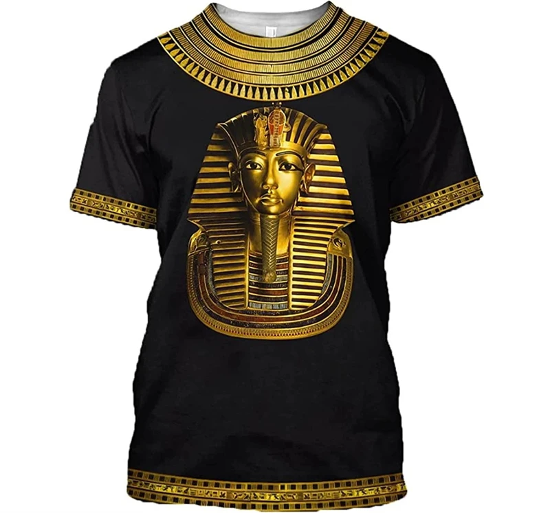 

Мужская футболка с 3d принтом египетского фараона в стиле ретро, летняя распродажа, мужская футболка с коротким рукавом, повседневные негабаритные уличные футболки унисекс