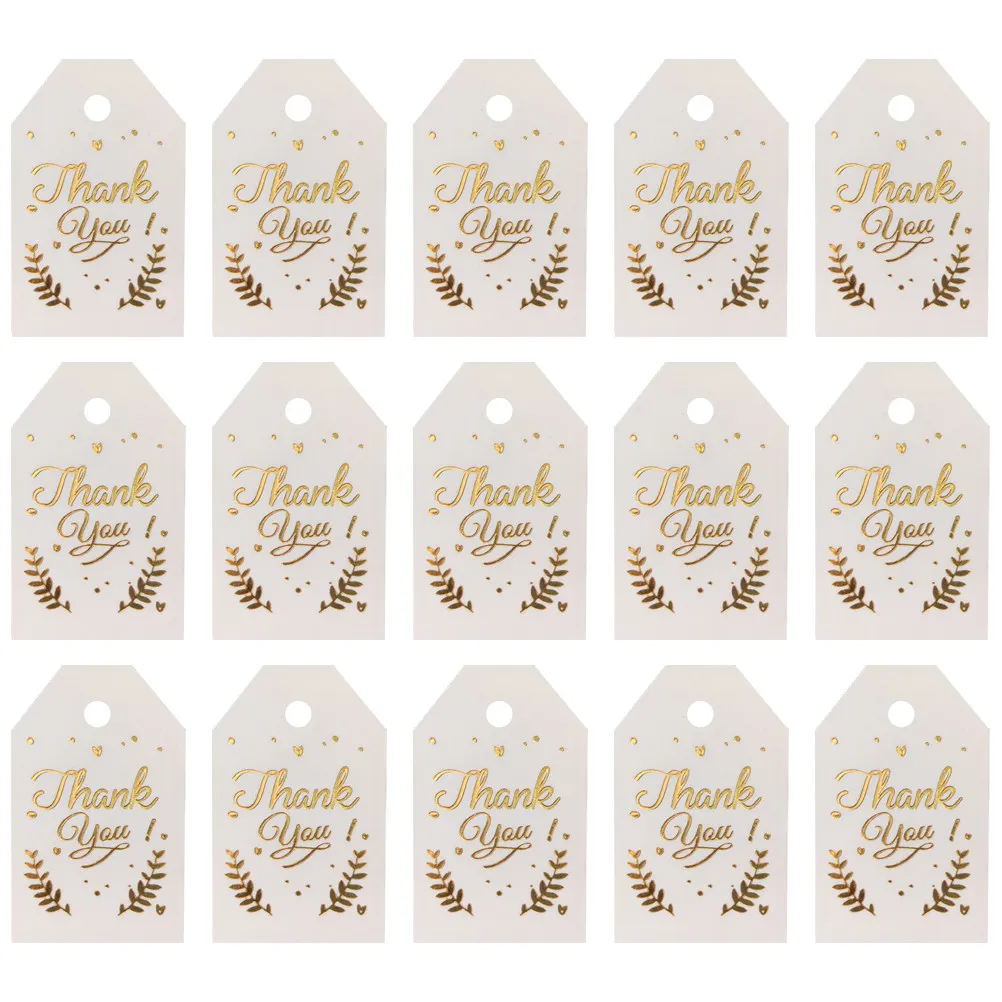 

100Pcs Thank You Hanging Labels Premium Paper Rectangle Candy Box Tags for Gift Present Soap Wrapping Decorate Use