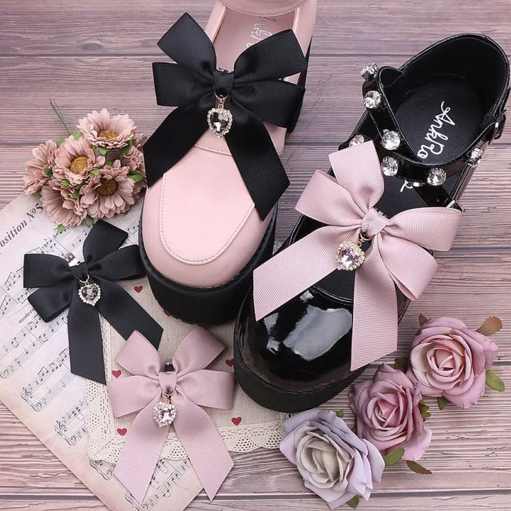 

【1 пара】 Подвески для обуви с цветами и бантом в стиле Лолиты, зажимы для обуви Мэри Джейн, подвески для обуви, аксессуары для обуви в форме сердца, аксессуары y2k, булавка для обуви