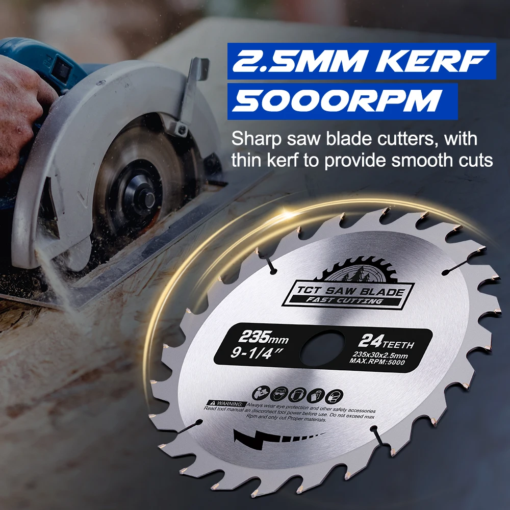 XCAN 1pc 木材切断ディスク 235 ミリメートル超硬丸鋸刃 24/40/48T 超硬チップブレード木工用