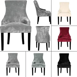 Velvet Sloping Arm Chair Cover big Size XL Size Wing bakc King Back Chair Covers Elastic Seat Covers For Hotel Party Banquet