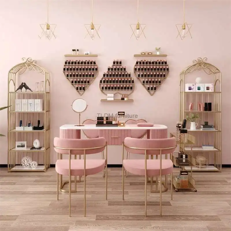 

Modern Minimalist Manicure Table and Chair Set Salon Furniture Light Luxury Beauty Salon Nail Tables Household Nail Makeup Table