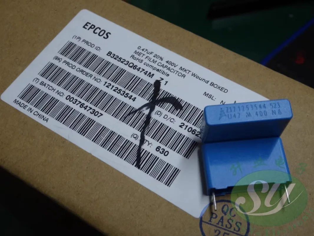 10PCS EPCOS 0.47uf/400v 470nf u47 474 ใหม่ 22 มม.ตัวเก็บประจุฟิล์มบาง B32523Q6474M