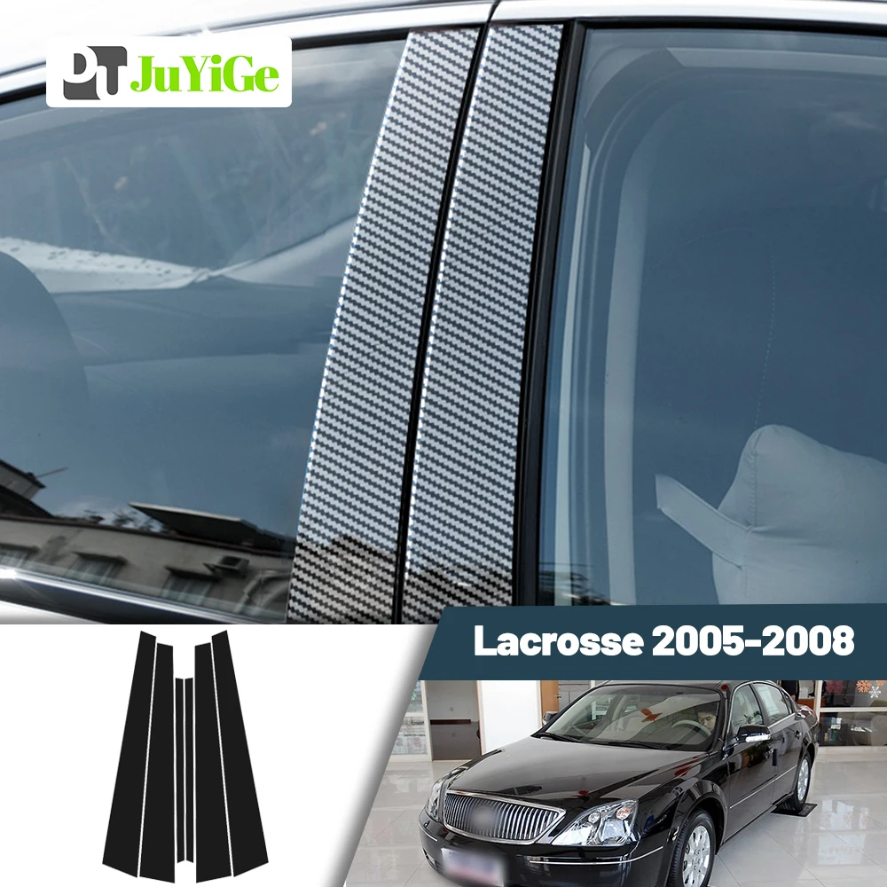 

Glossy Black Carbon Fiber Window Door Deal B C Pillar Post Cover Sticker For Buick Lacrosse 2005-2008 2006 2007