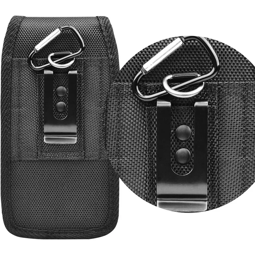 3.5 to 6.8 Inch Phone Nylon Pouch with Belt Clip Holster Case Pen Pocket Card Holder Waist Bag for Smartphone Accessories