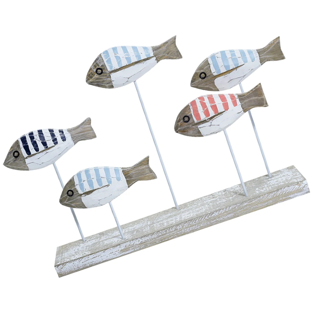 

Wooden Fish Stock Decors Solid Wood Carved Crafts Home Decor Realistic Ocean Theme Housewarming Gift Meditation Room Temple