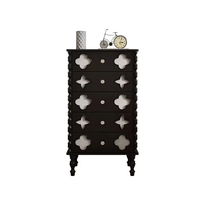 

Retro chest of drawers, high-end shell storage, chest of drawers, living room, solid wood aisle, locker