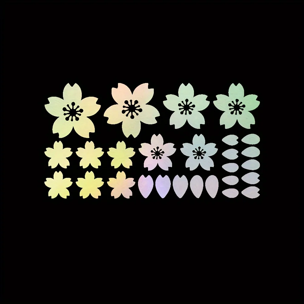 Holographic Sakura Waterproof Vinyl Decals for Car, Motorcycle, Windshield & Windows