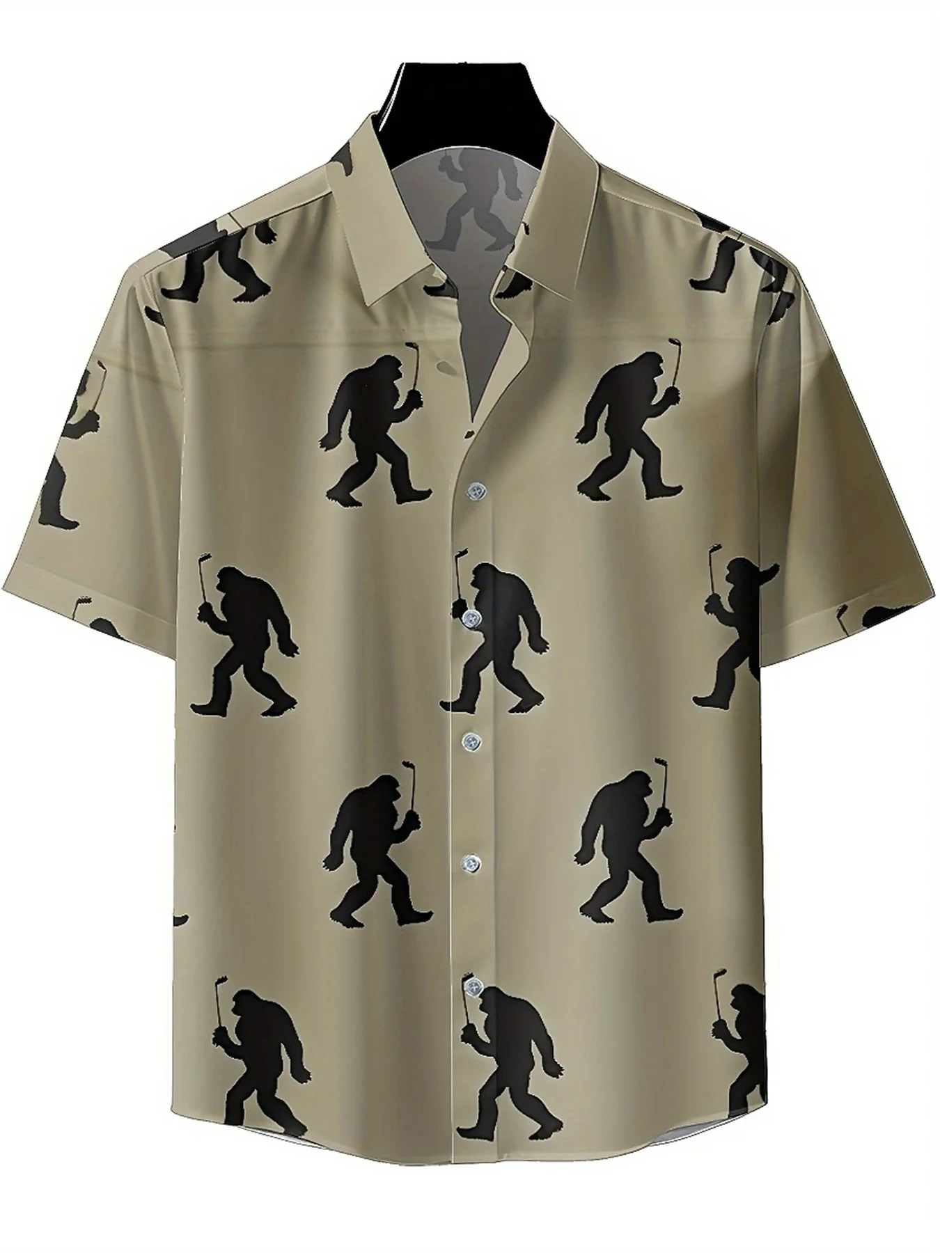 Men's Plus Size Hawaiian ShirtsSasquatch Golfingpattern, Fashionable Aloha Shirt, Summer Casual Top,3D Unisex Clothes