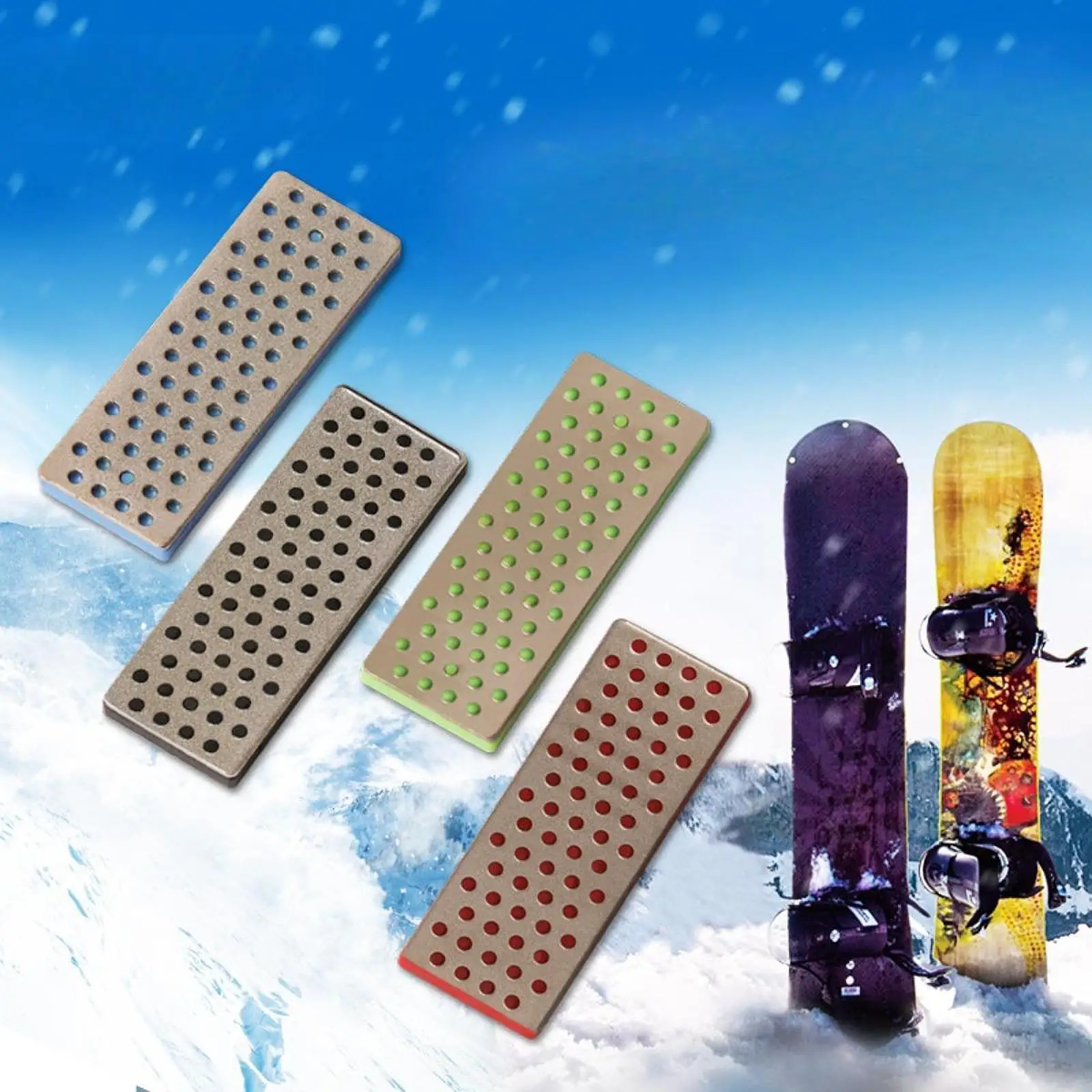 

70mm Extra Fine Snowboard Diamond Stone 4 Pcs Ski Edge Sharpener Diamond Edge File Snowboard Sharpening Stone for Snow board