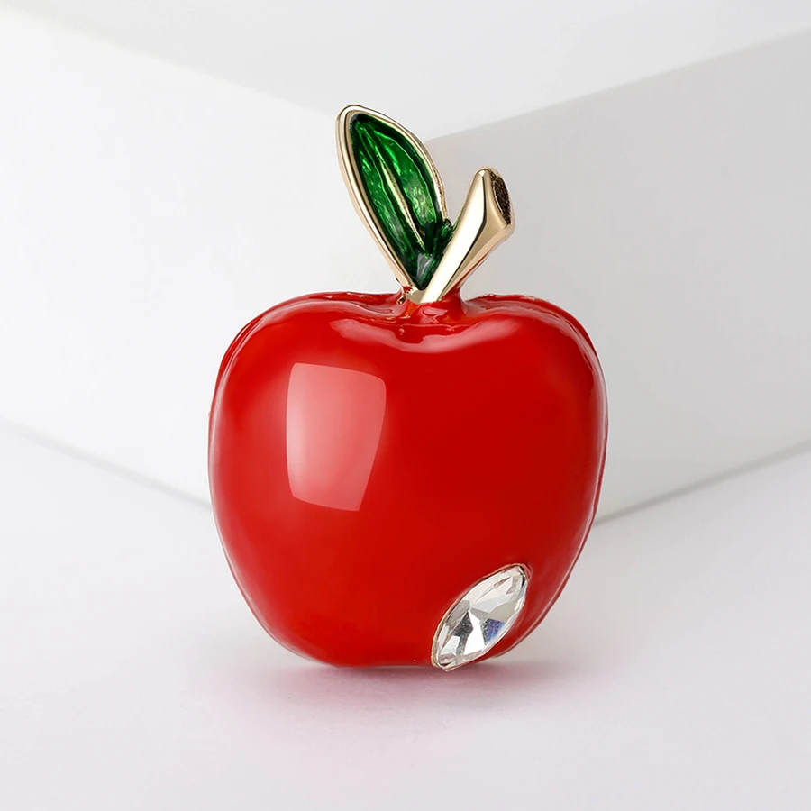 Beautiful Apple Brooches for Women Unisex Fruit Plant Pins Multi-color Available Casual Party Accessories Gifts