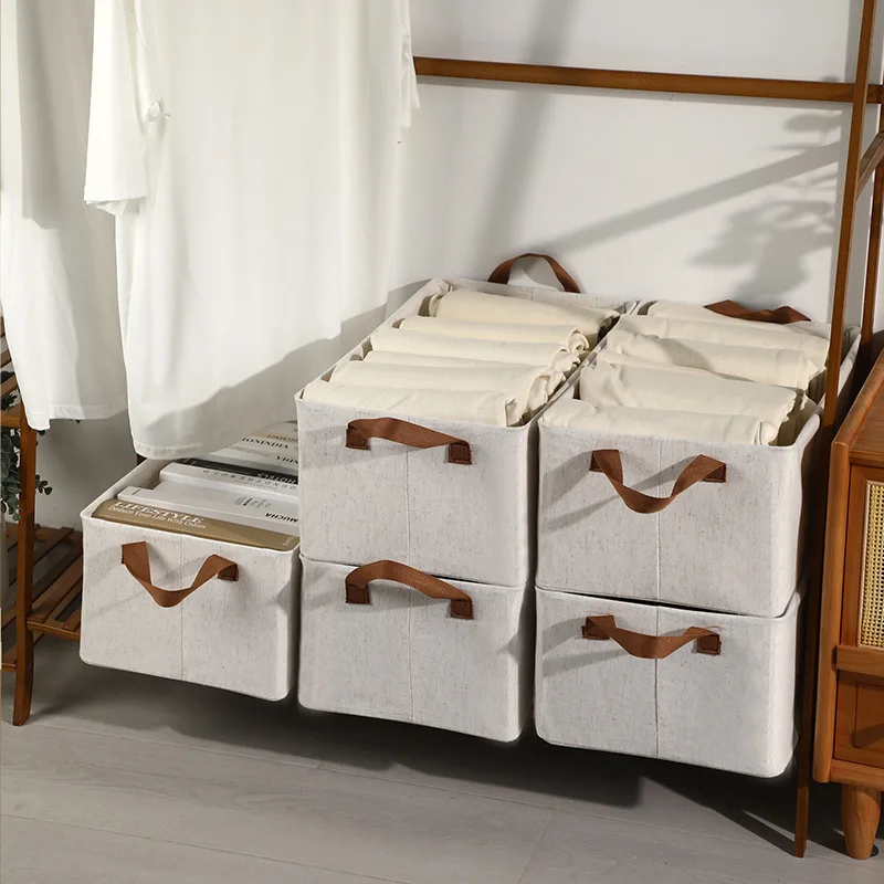 

Underwear storage box modern design thickened steel frame cotton and linen home portable installation without drilling