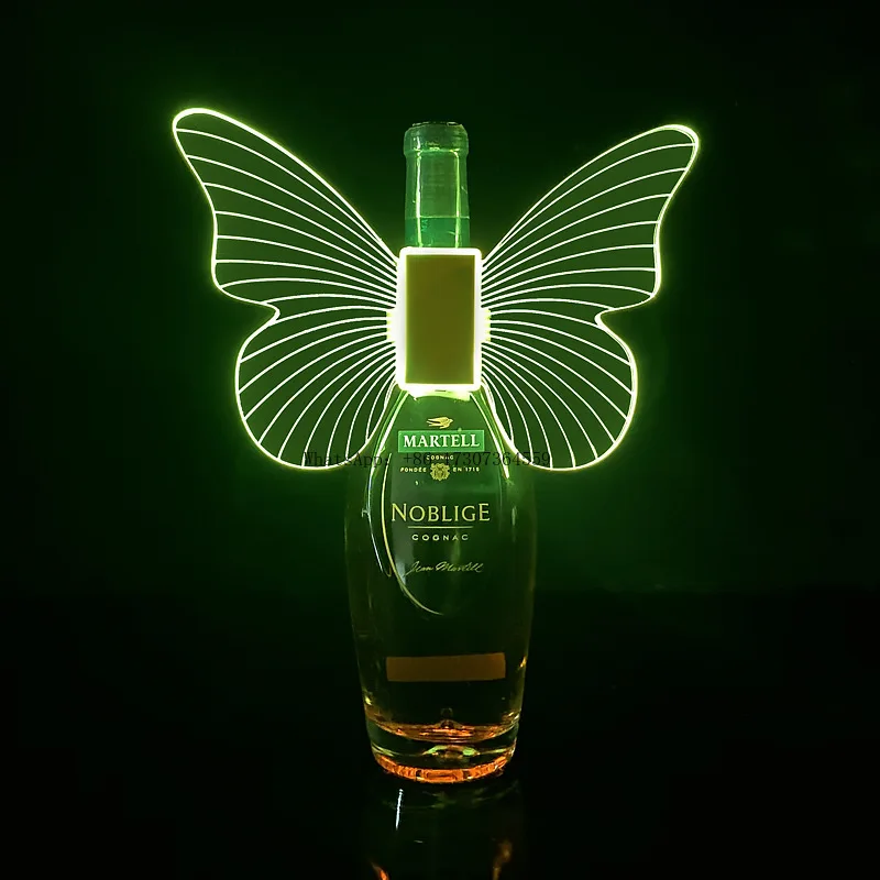 

Bar led colorful luminous butterfly wings champagne head cork charging flash stick bursting wine atmosphere props