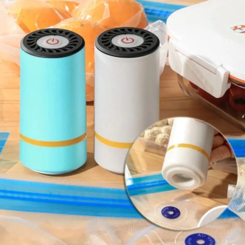 New Household Kitchen Portable Usb Electric Air Pump Mini Fresh-Keeping Handheld Vacuum Sealing Machine Vacuum Bag