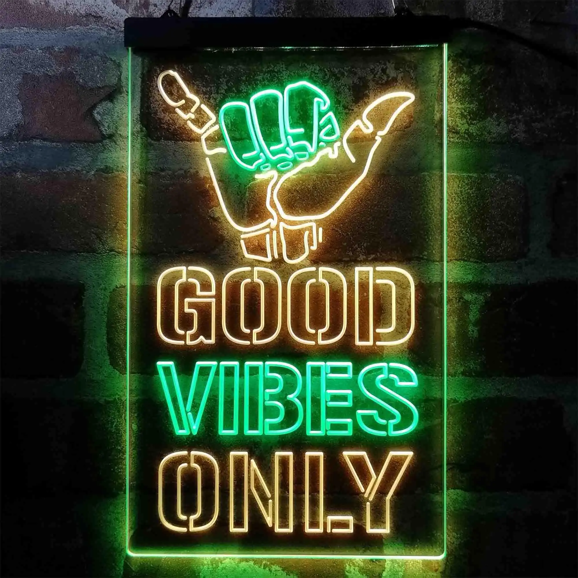 Good Vibes Only Hand Dual-color LED Neon Sign st6-i4009