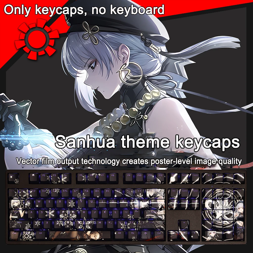 108 Toetsen Blauwe Archief Keycaps Natsume Iroha Pbt Dye Subbed Cherry Backlit Keycaps Anime Key Caps Voor Ansi 61 87 104 108 Lay-Out