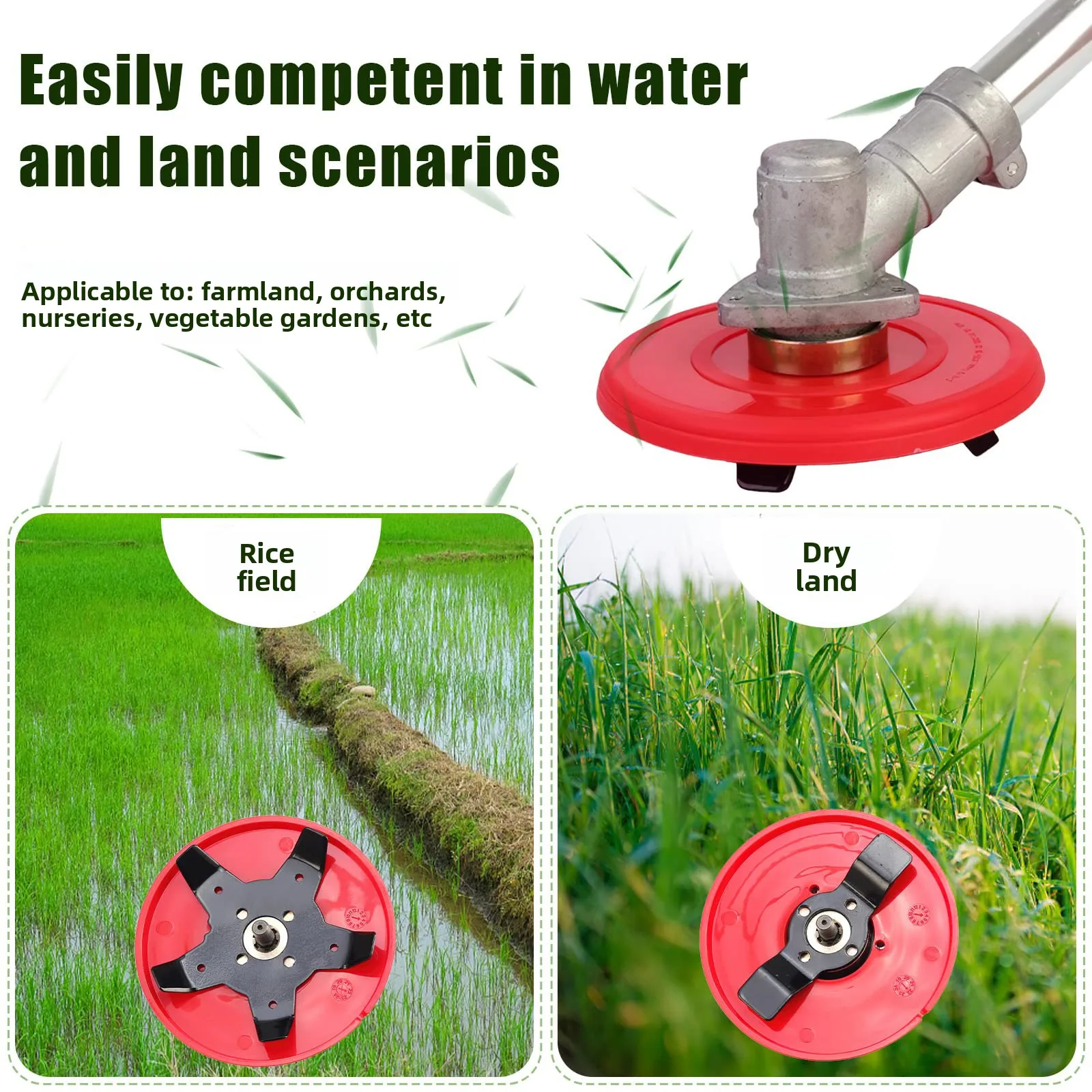 Multifunctional Lawn Mower Blade Weeding Tray Waterway Dual-Purpose Lawn Mower Trimmer Head Lawn Mower Accessories