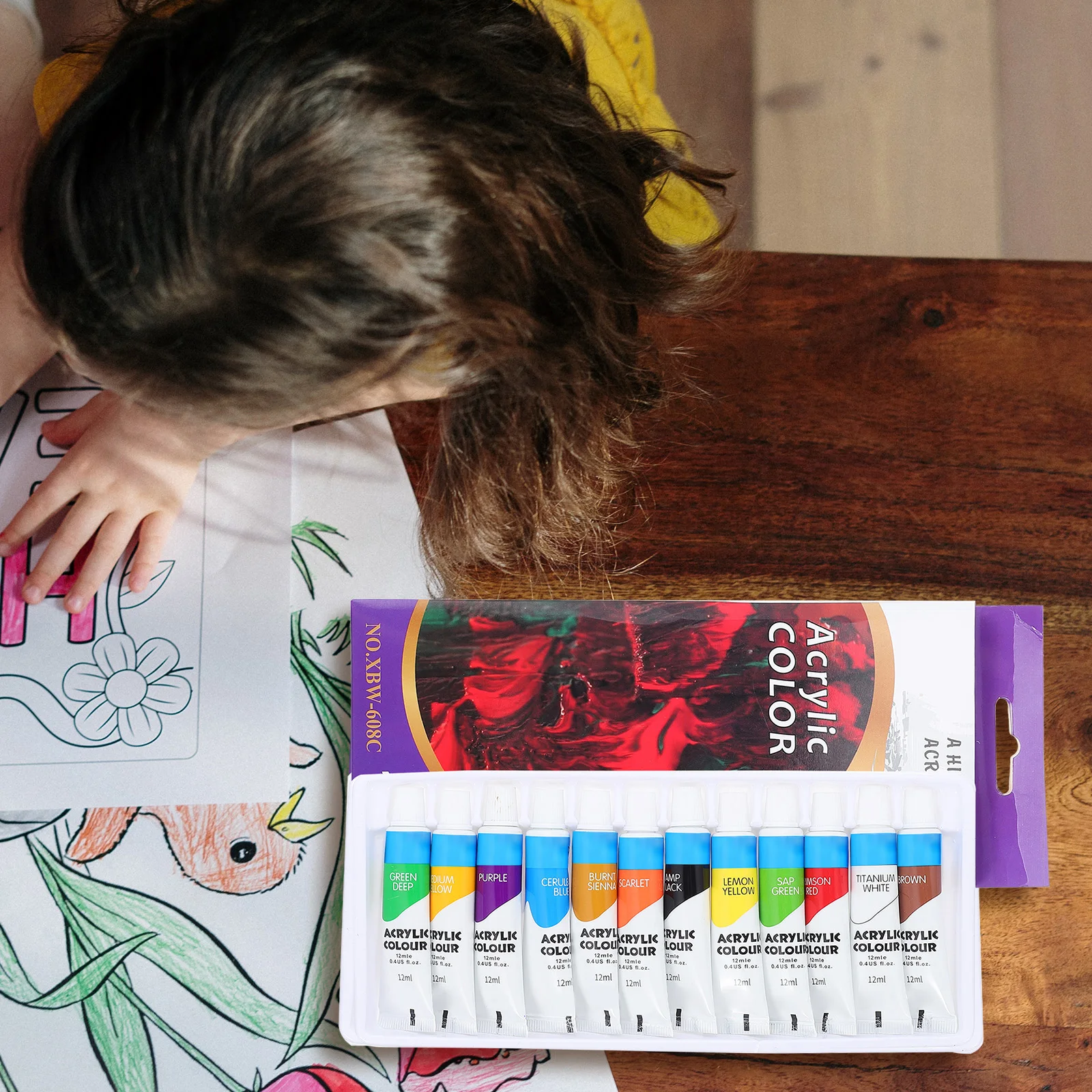 1 مجموعة الملونة الاكريليك مجموعة الطلاء 12 ألوان سميكة الغنية الصباغ لطلاء خربش DIY الكتابة على الجدران الفن الحرفية الكبار المبتدئين