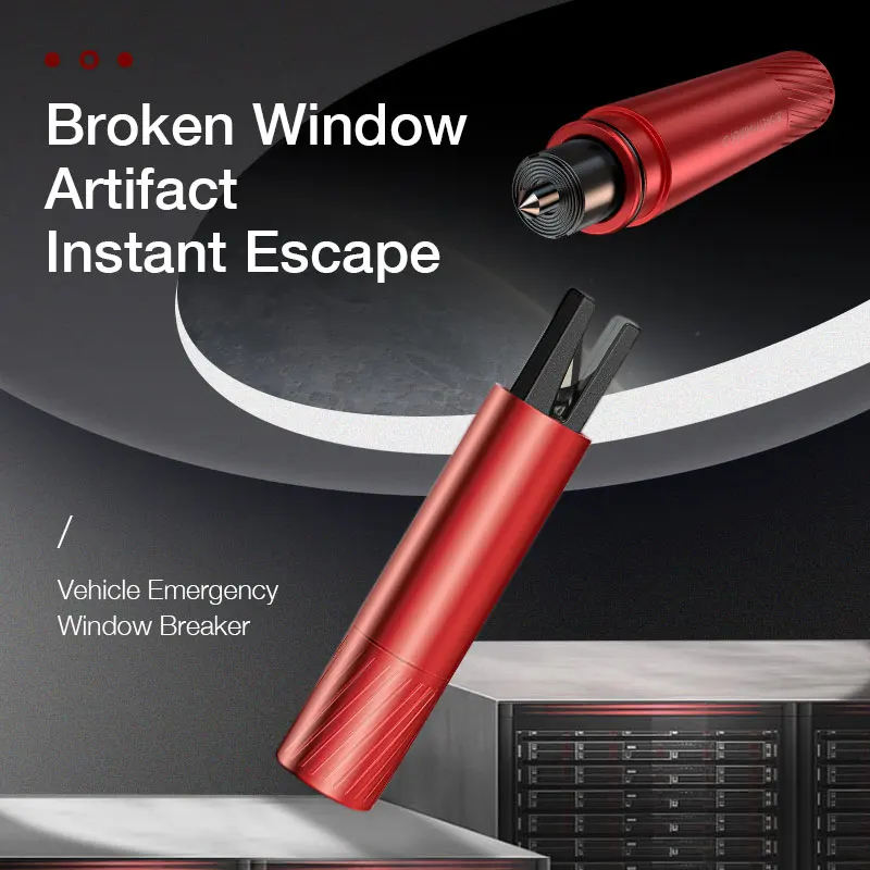 

2-piece car glass breaker and seat belt cutter, 2-in-1 car safety hammer, portable emergency rescue tool for car accidents