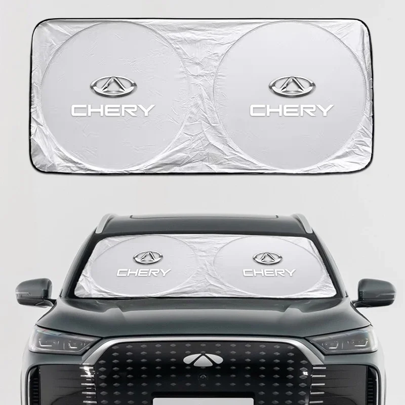 Car Front Windshield Sun Visor For Chery Tiggo7 Tiggo8 Pro Omoda C5 Jaecoo J7 Anti‑UV Heat Insulation Foldable Sunshade Exterior