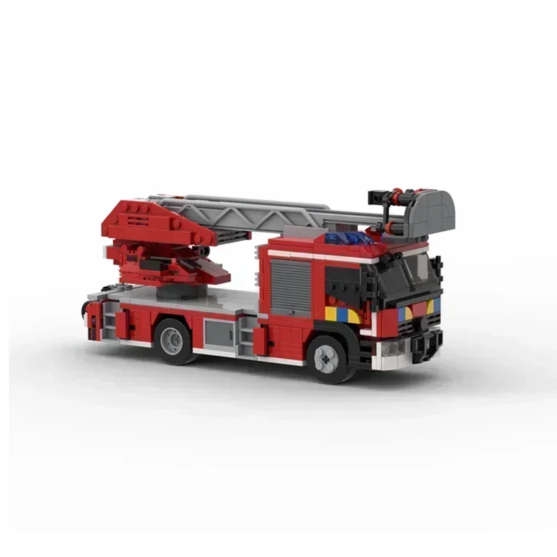 Modello di auto Moc Mattoni da costruzione Scaletta per camion dei pompieri belga Tecnologia Brandweer Blocchi modulari Regalo Giocattolo di Natale Set fai da te Assemblaggio