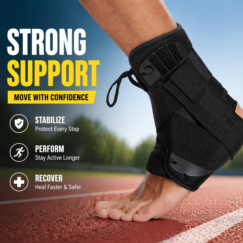 

New Compression Ankle Brace Support Wrap for Running, Sports Injury Recovery & Prevention